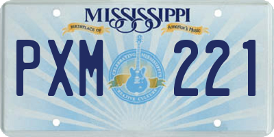 MS license plate PXM221