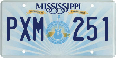 MS license plate PXM251