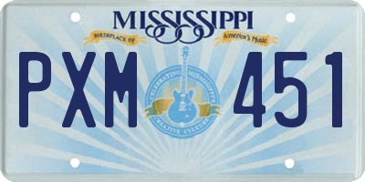 MS license plate PXM451