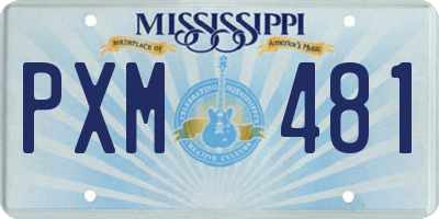 MS license plate PXM481