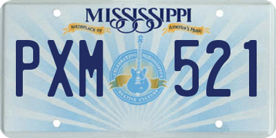 MS license plate PXM521