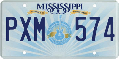 MS license plate PXM574