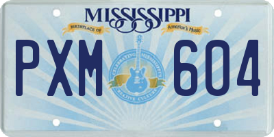 MS license plate PXM604