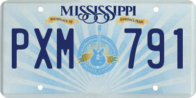 MS license plate PXM791