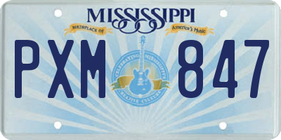 MS license plate PXM847