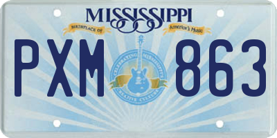 MS license plate PXM863