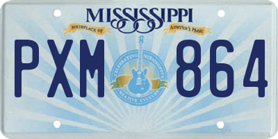 MS license plate PXM864