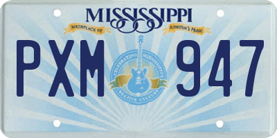MS license plate PXM947