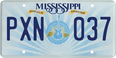 MS license plate PXN037