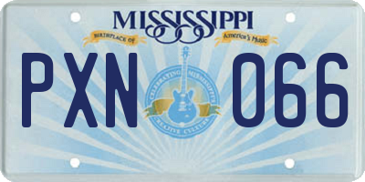 MS license plate PXN066