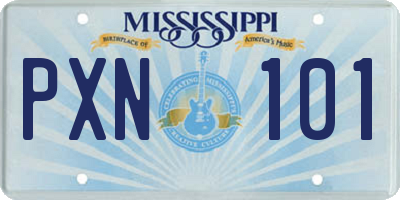 MS license plate PXN101
