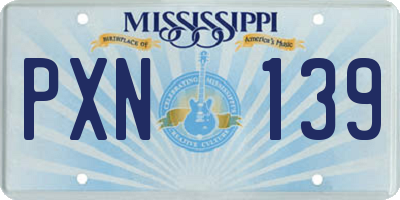 MS license plate PXN139