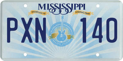 MS license plate PXN140