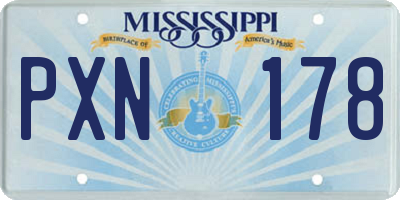 MS license plate PXN178