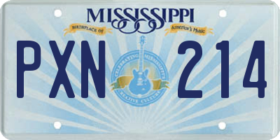 MS license plate PXN214