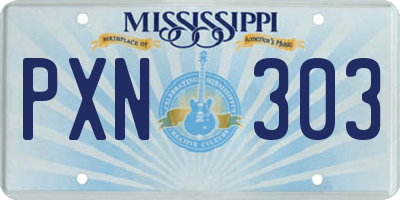 MS license plate PXN303