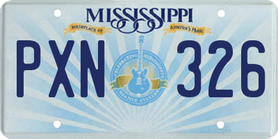 MS license plate PXN326