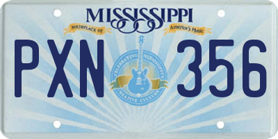 MS license plate PXN356