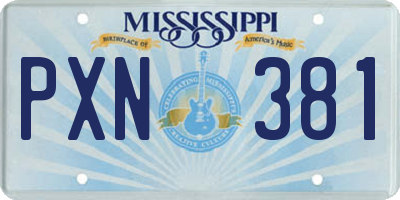MS license plate PXN381