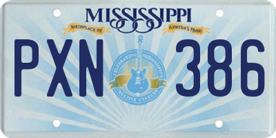 MS license plate PXN386