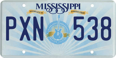 MS license plate PXN538