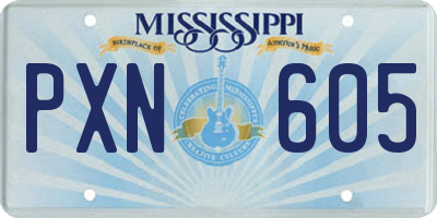 MS license plate PXN605