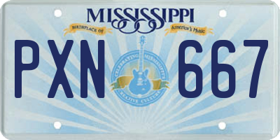 MS license plate PXN667