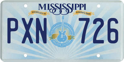 MS license plate PXN726