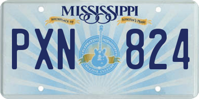 MS license plate PXN824