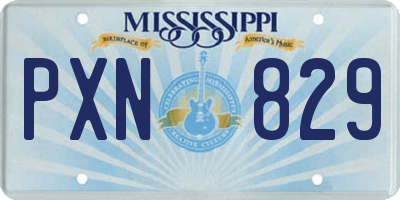 MS license plate PXN829