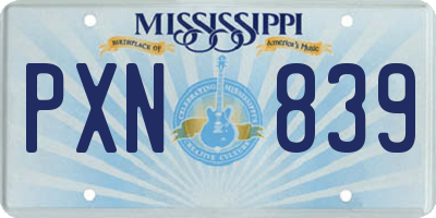 MS license plate PXN839