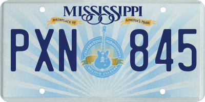MS license plate PXN845