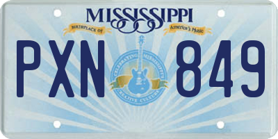 MS license plate PXN849