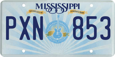 MS license plate PXN853