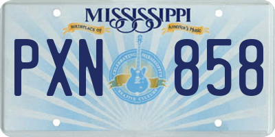 MS license plate PXN858