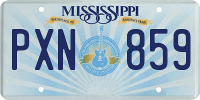 MS license plate PXN859