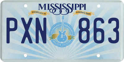 MS license plate PXN863