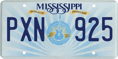 MS license plate PXN925
