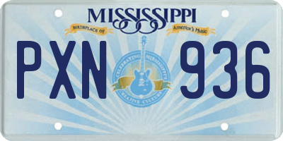 MS license plate PXN936