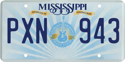 MS license plate PXN943