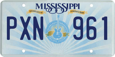 MS license plate PXN961
