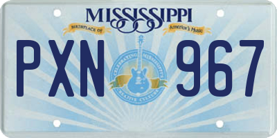 MS license plate PXN967
