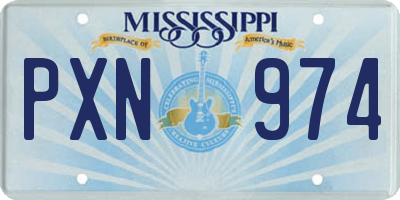 MS license plate PXN974