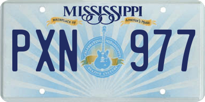 MS license plate PXN977
