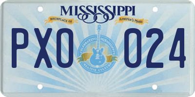 MS license plate PXO024