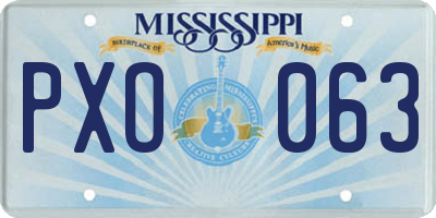 MS license plate PXO063