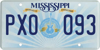 MS license plate PXO093