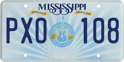 MS license plate PXO108