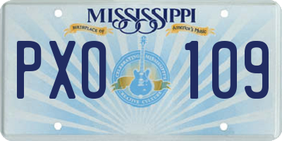 MS license plate PXO109