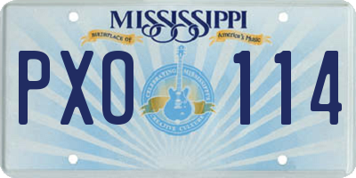 MS license plate PXO114